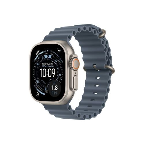 Apple Watch Ultra 3 (2025) GPS + Cellular 5G 49mm Natural Titanium Case with Anchor Blue Ocean Band EU MEWH4 - ONLY BOX DAMAGE