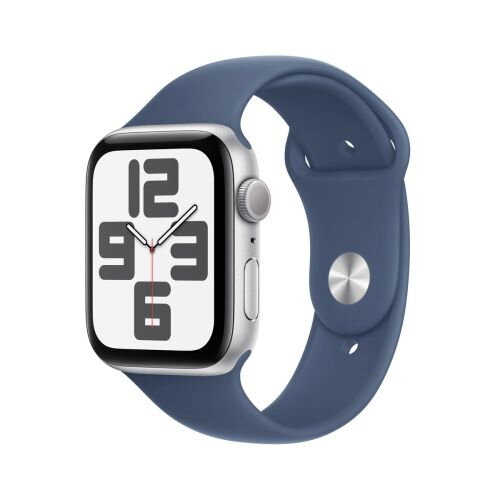Apple Watch SE (2024) GPS 44mm Silver Alu Case, Denim Sport Strap M/L EU MXER3 Apple Watch SE (2024) GPS 44mm Silver Alu Case, Denim Sport Strap M/L EU MXER3