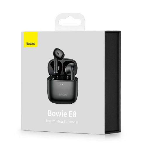 Baseus Earphone Bluetooth Bowie E8 BT 5.0, ENC, TWS, Black EU (NGTW050201)