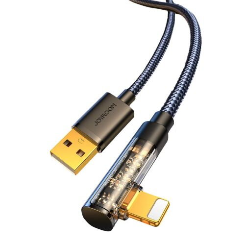 Joyroom Gaming Cable Lighning (Angled) - USB (Straight) cable 2.4A, 480mb/s, 1.2m, Black (S-UL012A6)