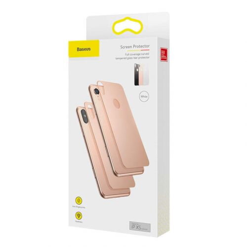 Baseus iPhone Xs 0.3 mm Full coverage curved T-Glass rear Protector White(SGAPIPH58-BM02) Baseus iPhone Xs 0.3 mm Full coverage curved T-Glass rear Protector White(SGAPIPH58-BM02)
