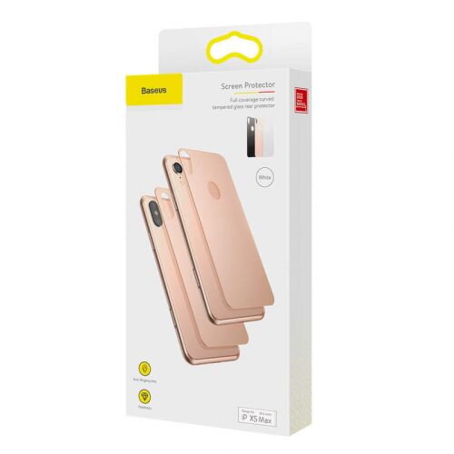 Baseus iPhone Xs Max 0.3 mm Full coverage curved T-Glass rear Protector Gold (SGAPIPH65-BM0V) Baseus iPhone Xs Max 0.3 mm Full coverage curved T-Glass rear Protector Gold (SGAPIPH65-BM0V)