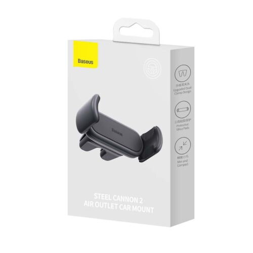 Baseus Car Mount Steel Cannon 2 Smartphone holder for the ventilation grille from 4.7 to 6.76 inch, Black (SUGP000001) Baseus Car Mount Steel Cannon 2 Smartphone holder for the ventilation grille from 4.7 to 6.76 inch, Black (SUGP000001)