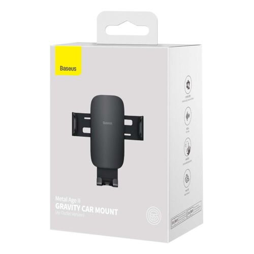 Baseus Car Mount Metal Age II Gravity on the vertical and horizontal ventilation grill Black (SUJS000001) Baseus Car Mount Metal Age II Gravity on the vertical and horizontal ventilation grill Black (SUJS000001)